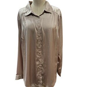 Torrid Satin Button-Front Blouse – Madison Crepe de Chine – Size 2X – Long Sleev